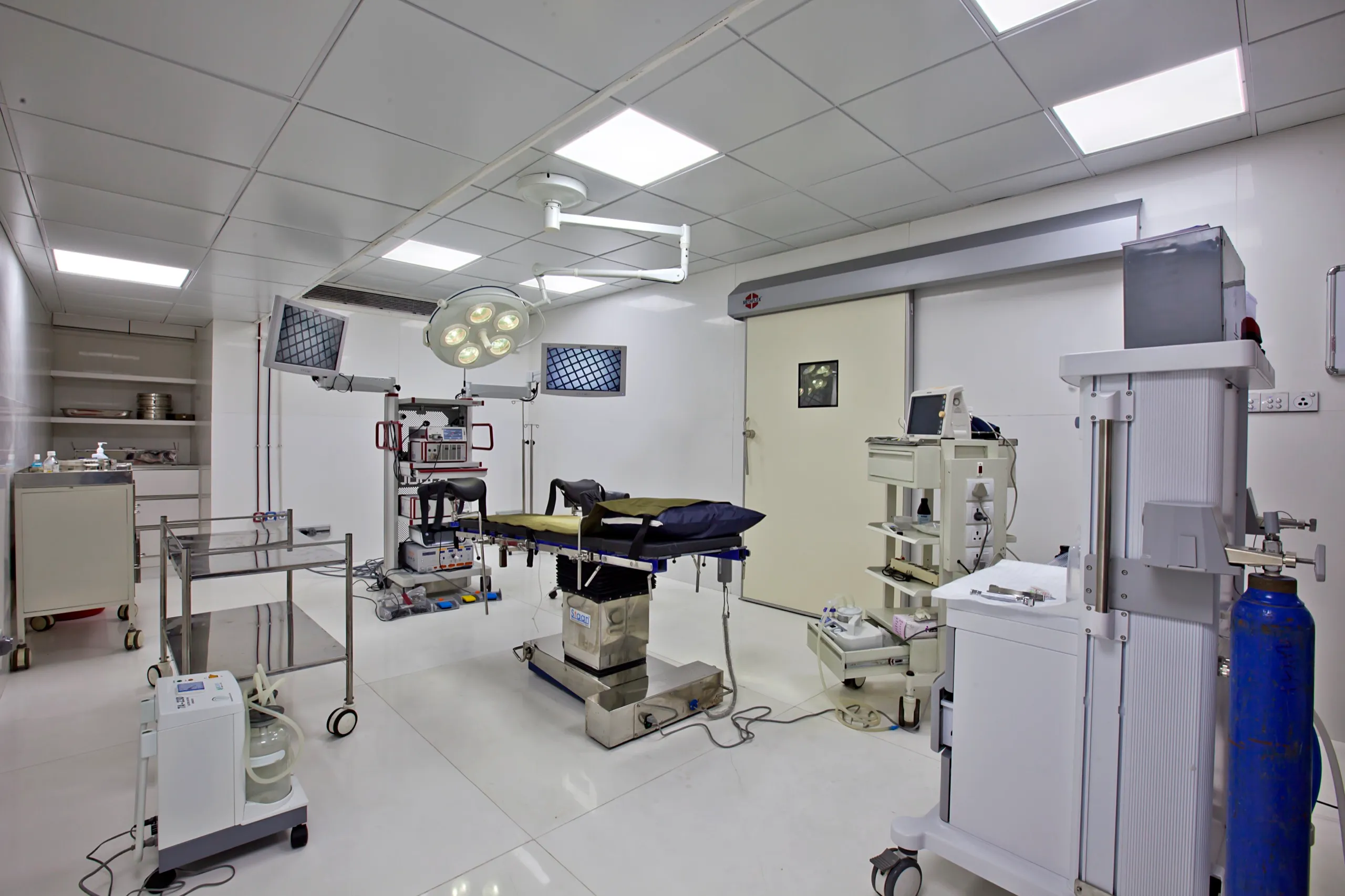 Surgeons at work during a hair restoration procedure